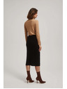 Moodo Tužková midi sukňa s rozparkom čierna Moodo
