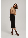 Moodo Tužková midi sukňa s rozparkom čierna Moodo