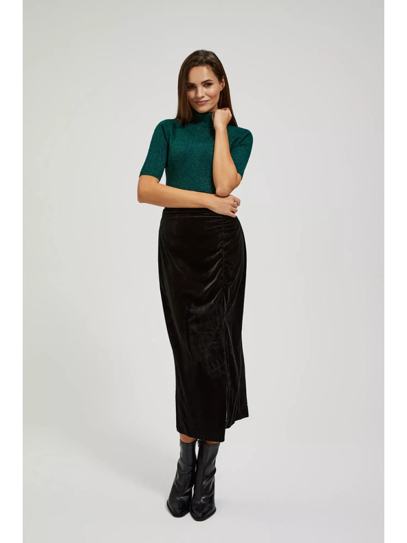 Moodo Zamatová sukňa s rozparkom Moodo