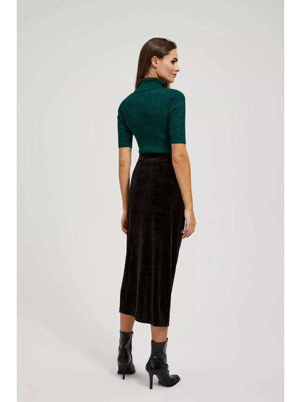 Moodo Zamatová sukňa s rozparkom Moodo