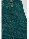 Moodo Sukňa v tvídovom štýle s ozdobnými gombíkmi smaragdová Moodo