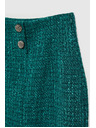 Moodo Sukňa v tvídovom štýle s ozdobnými gombíkmi smaragdová Moodo