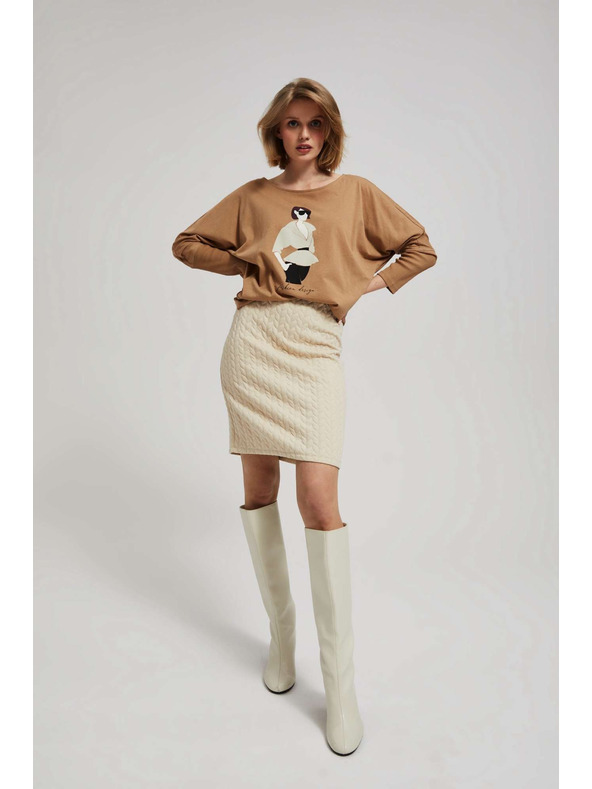 Moodo Tužková sukňa piesková Moodo