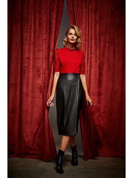 Moodo Midi sukňa v imitácii kože Moodo