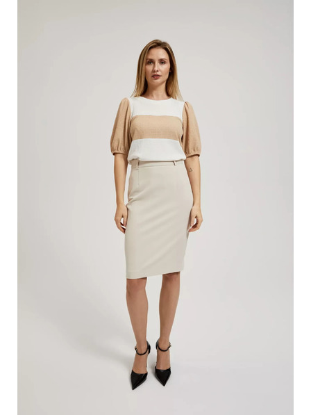 Moodo Hladká tužková sukňa po kolená béžová Moodo