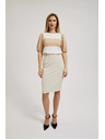 Moodo Hladká tužková sukňa po kolená béžová Moodo