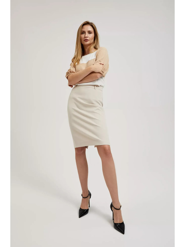Moodo Hladká tužková sukňa po kolená béžová Moodo