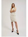 Moodo Hladká tužková sukňa po kolená béžová Moodo