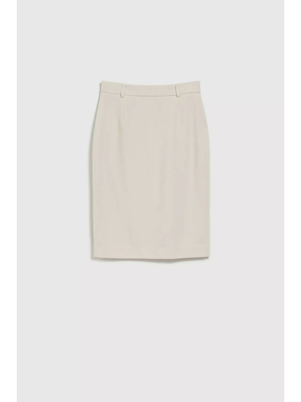 Moodo Hladká tužková sukňa po kolená béžová Moodo