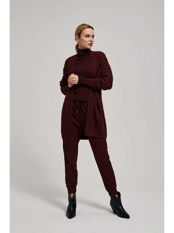 Moodo Dlhý kardigán gaštanový Moodo