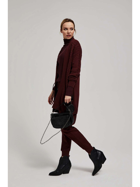 Moodo Dlhý kardigán gaštanový Moodo