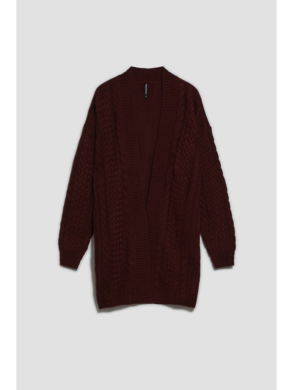 Moodo Dlhý kardigán gaštanový Moodo