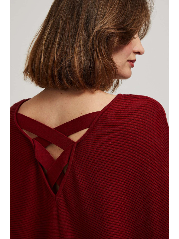 Moodo Sveter netopierieho strihu vínový Moodo