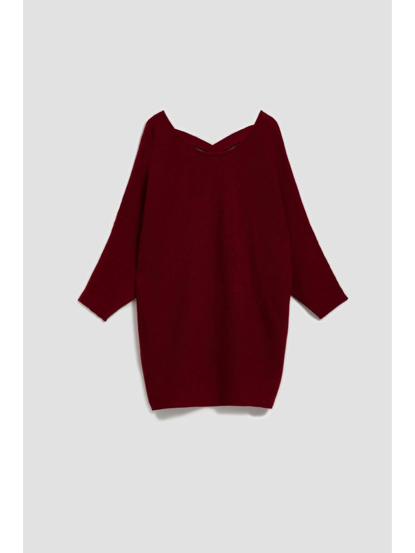 Moodo Sveter netopierieho strihu vínový Moodo