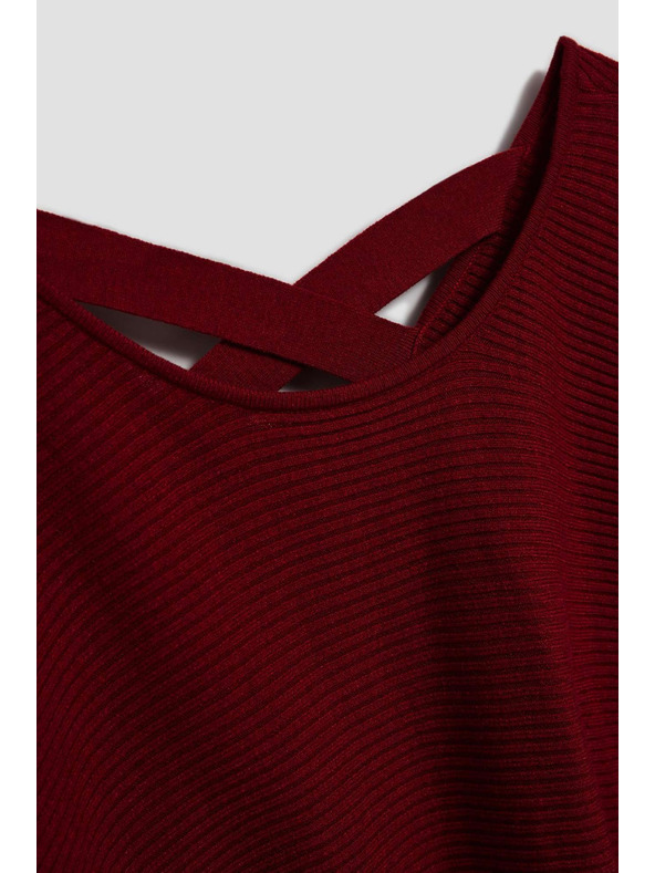 Moodo Sveter netopierieho strihu vínový Moodo