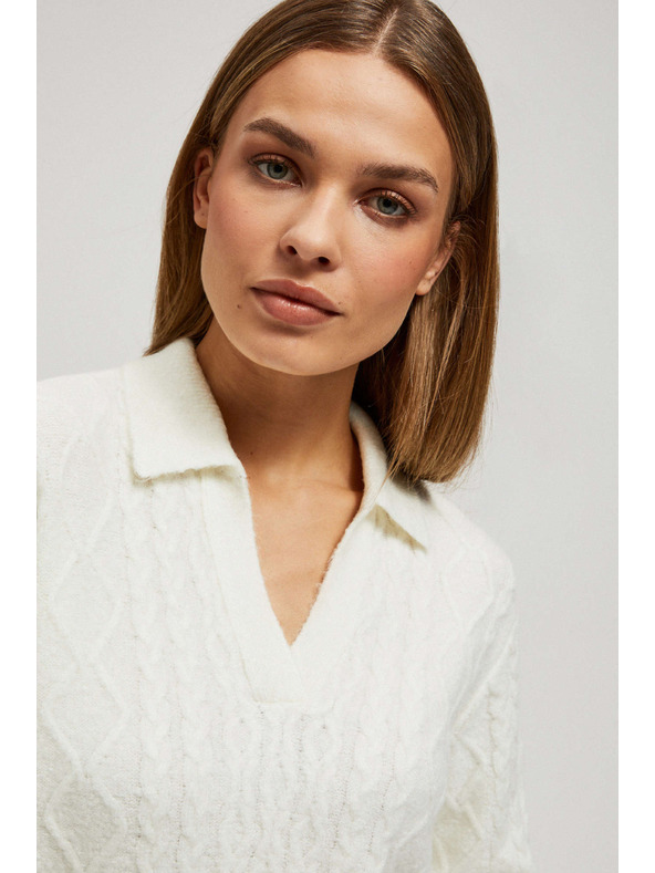 Moodo Sveter s výstrihom do V a golierom Moodo