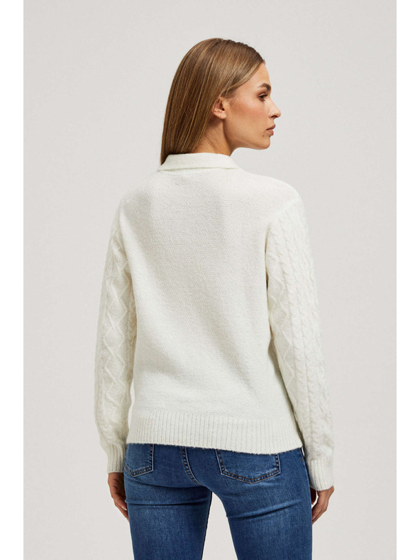 Moodo Sveter s výstrihom do V a golierom Moodo