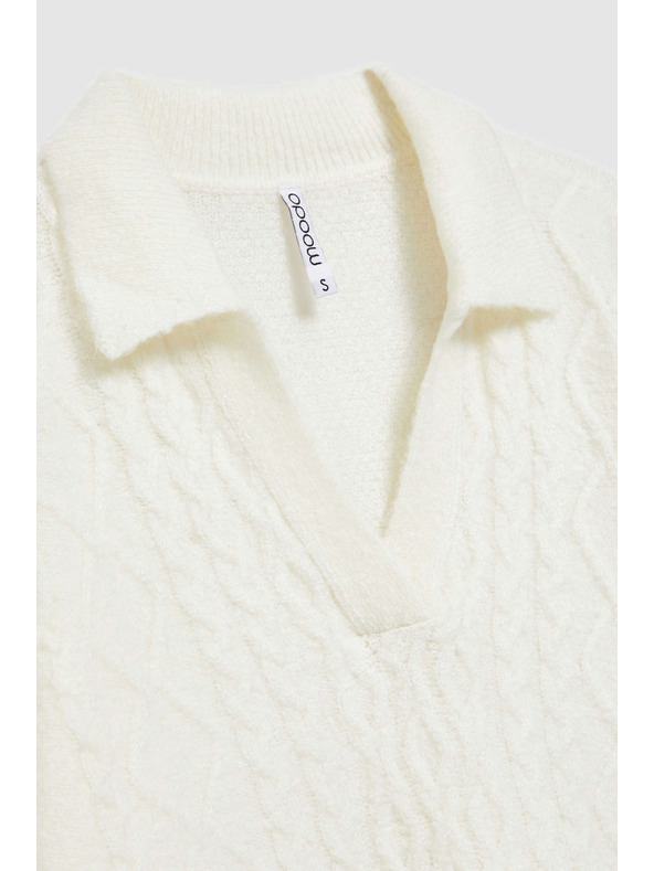 Moodo Sveter s výstrihom do V a golierom Moodo