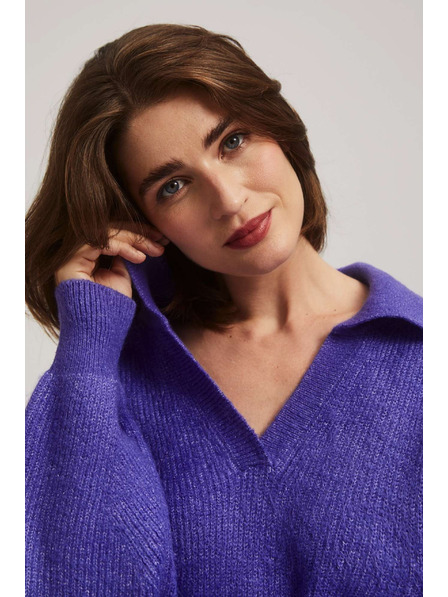 Moodo Sveter s výstrihom do V fialový Moodo