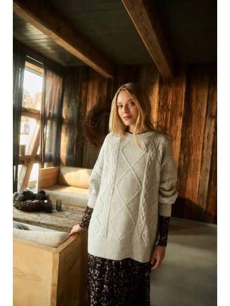 Moodo Sveter s ozdobným pletencom svetlo sivý Moodo