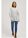 Moodo Sveter s ozdobným pletencom svetlo sivý Moodo
