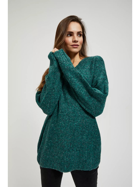 Moodo Hladký sveter s výstrihom do V Moodo