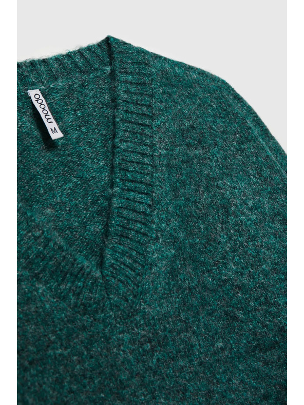 Moodo Hladký sveter s výstrihom do V Moodo