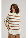 Moodo Sveter s pruhmi a stojačkou Moodo