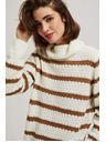 Moodo Sveter s pruhmi a stojačkou Moodo