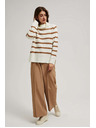 Moodo Sveter s pruhmi a stojačkou Moodo