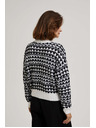 Moodo Sveter so stojačkou čierno-biely Moodo