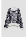 Moodo Sveter so stojačkou čierno-biely Moodo