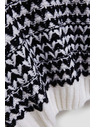 Moodo Sveter so stojačkou čierno-biely Moodo