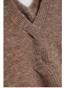 Moodo Sveter s výstrihom do V tmavo béžový Moodo