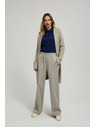 Moodo Dlhý kardigán s vreckami pieskovej farby Moodo