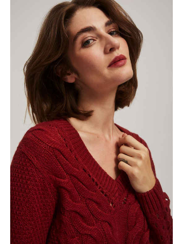 Moodo Sveter s čipkovanými rukávmi Moodo