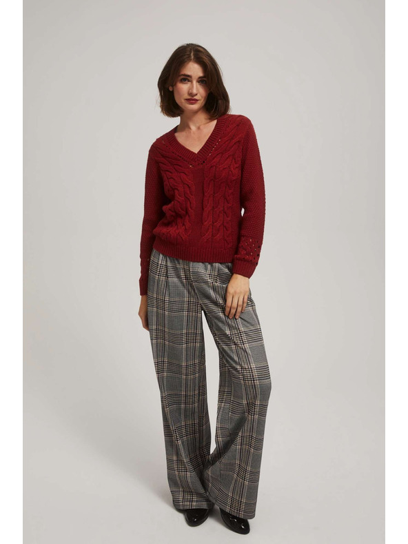 Moodo Sveter s čipkovanými rukávmi Moodo