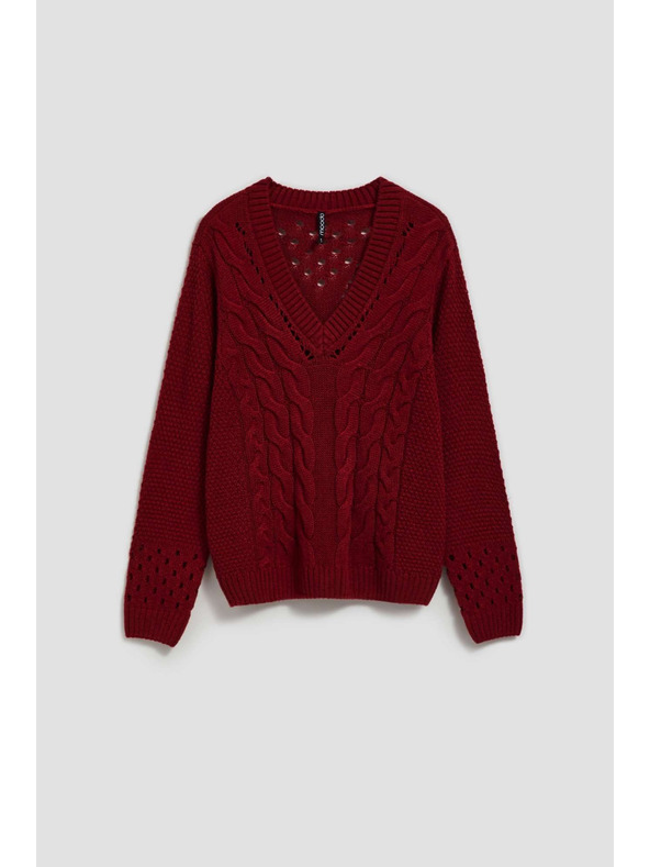 Moodo Sveter s čipkovanými rukávmi Moodo