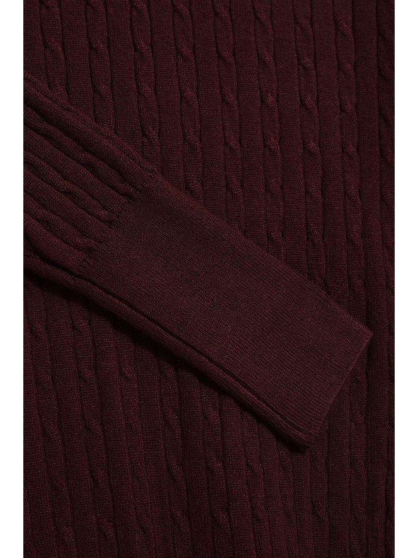 Moodo Tenký sveter so stojačkou gaštanový Moodo