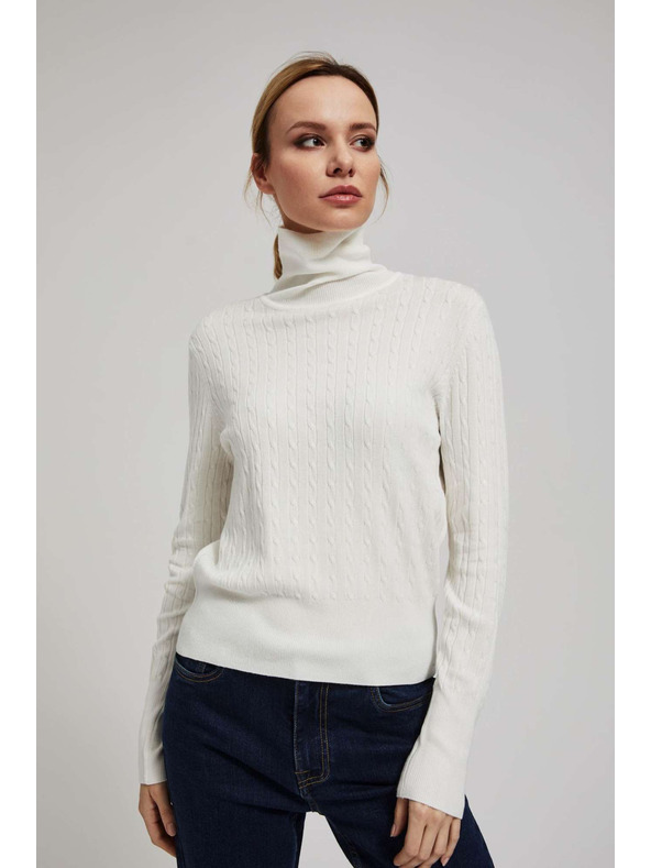 Moodo Tenký sveter so stojačkou perleťový Moodo