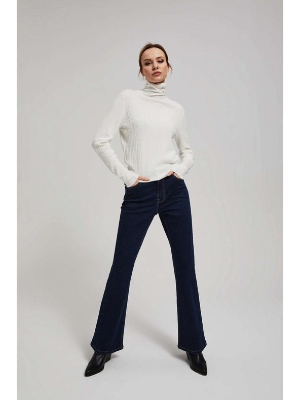 Moodo Tenký sveter so stojačkou perleťový Moodo