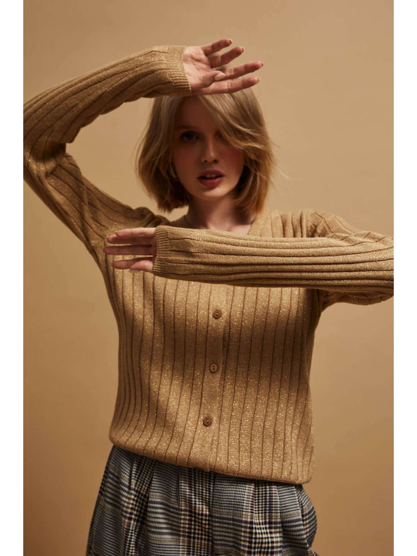 Moodo Sveter zdobený metalickou niťou Moodo