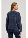 Moodo Sveter s ozdobným pletencom tmavo modrý Moodo