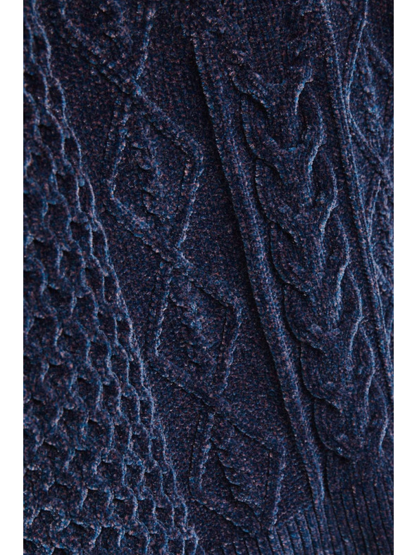 Moodo Sveter s ozdobným pletencom tmavo modrý Moodo