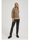 Moodo Sveter s prúžkami béžovo-čierny Moodo