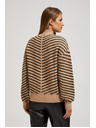 Moodo Sveter s prúžkami béžovo-čierny Moodo