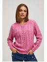 Moodo Sveter s ozdobným pletencom fuchsiový Moodo