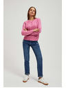 Moodo Sveter s ozdobným pletencom fuchsiový Moodo
