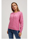 Moodo Sveter s ozdobným pletencom fuchsiový Moodo