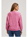 Moodo Sveter s ozdobným pletencom fuchsiový Moodo